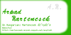 arpad martencsek business card